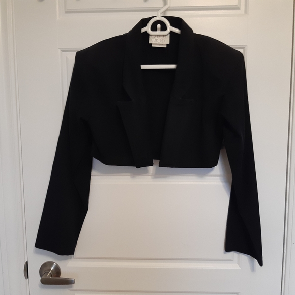 Rare 100% Cotton 2 piece Black and White Halter Dress and Black Jacket Size 5 - Picture 6 of 16